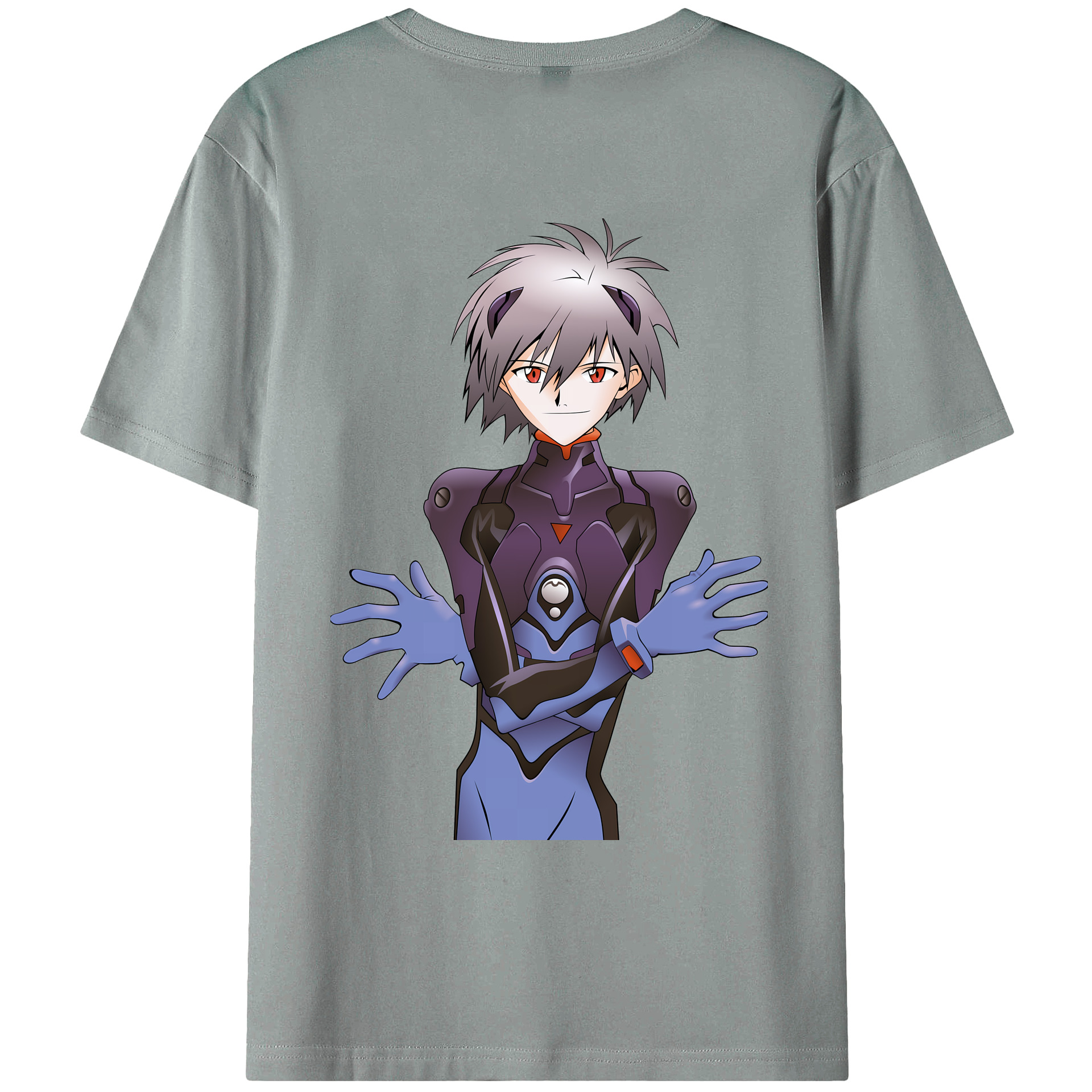 （画像用） EVA 新世紀エヴァンゲリオン 綿100％ メンズ半袖Tシャツ（バックプリント） 通気性